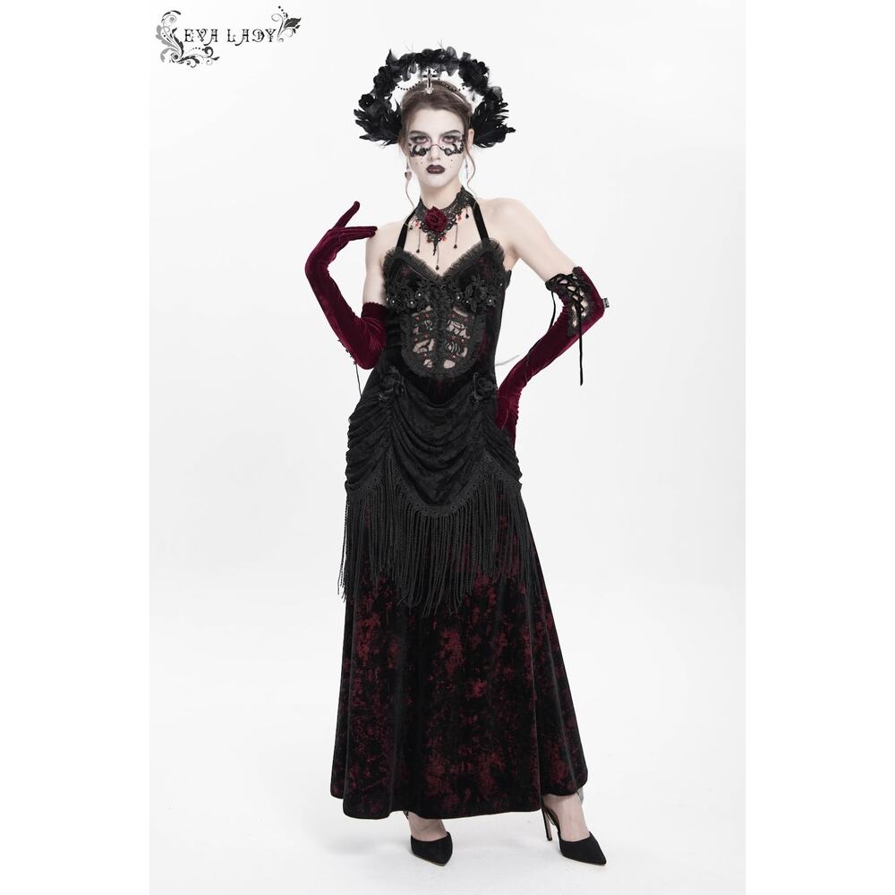 Devil Fashion Gothic Victorian Vampire Vkei Murderous Intents Velvet Dress - Picture 13 of 17